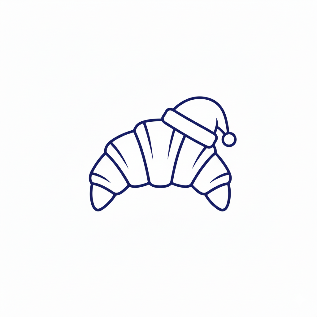 Croissant avec Bonnet de Noël 🇫🇷